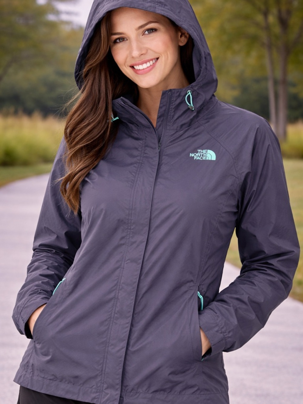 The North Face Women's Hooded Utility Jacket - Slate with Mint Accents